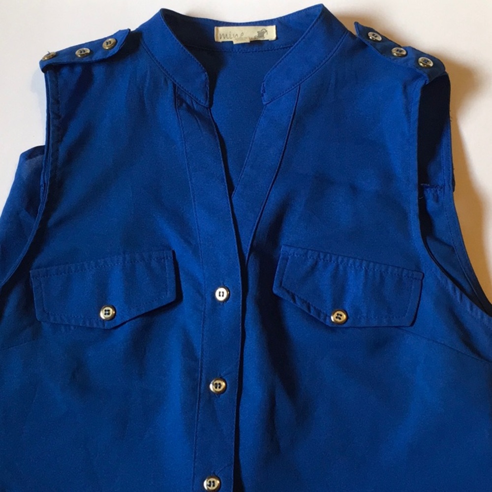 Royal Blue Button Down Blouse✨